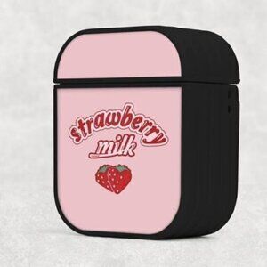 Pink Strawberry Milk Airpod Case